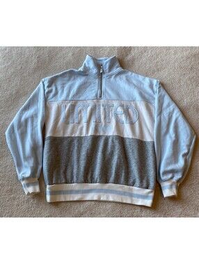 Limited Too Colorblock Blue Fleece 1/2 Zip Sweatshirt Juniors XS Runs Bigger